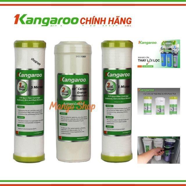 (GIÁ SỈ ĐẠI LÝ) Combo Bộ 04 Lõi Lọc Nước Kangaroo Gồm: 02 Lõi Số 1, 01 Lõi Số 2, 01 Lõi Số 3