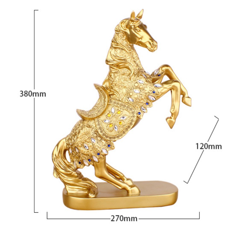 ngựa mạ vàng cao cấp. tượng ngựa trang trí. tượng phong mã. decor trang trí. decor để bàn. tượng trang trí phòng khách