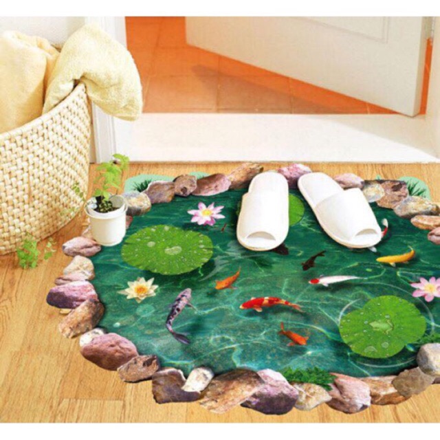 Decal dán tường Hồ cá 3D