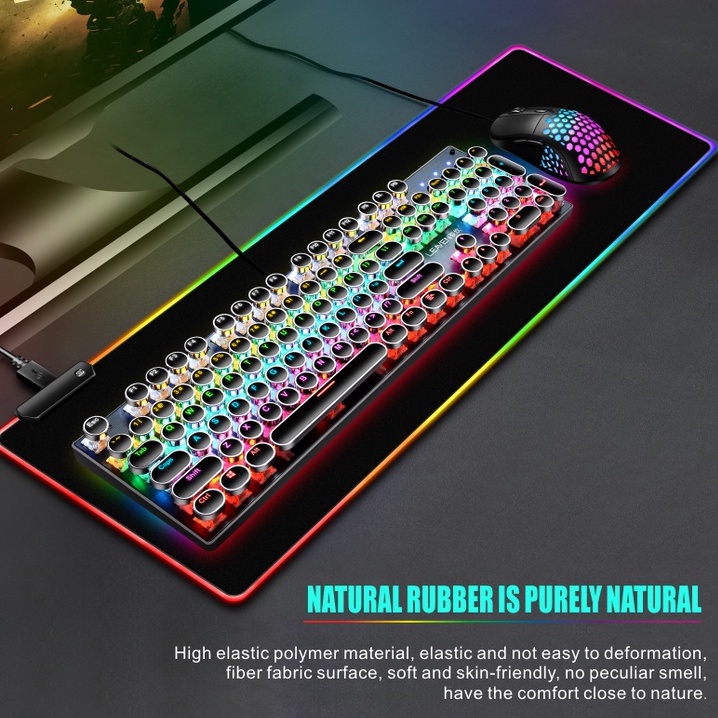Bàn di chuột máy tính Tấm lót chuột LEAVEN DD01 Hiệu ứng ánh sáng RGB Tấm lót chuột siêu bền