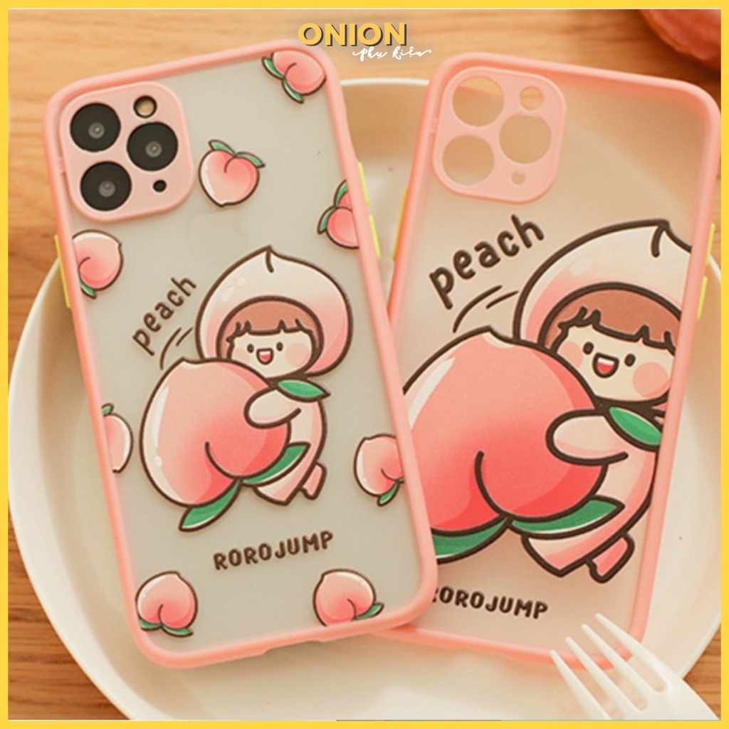 Ốp Onion cô bé trái đào bảo vệ camera iPhone Xr 7 8 7 Plus 8 Plus X Xs Xr XsMax iPhone 11 11 Pro 11 Promax