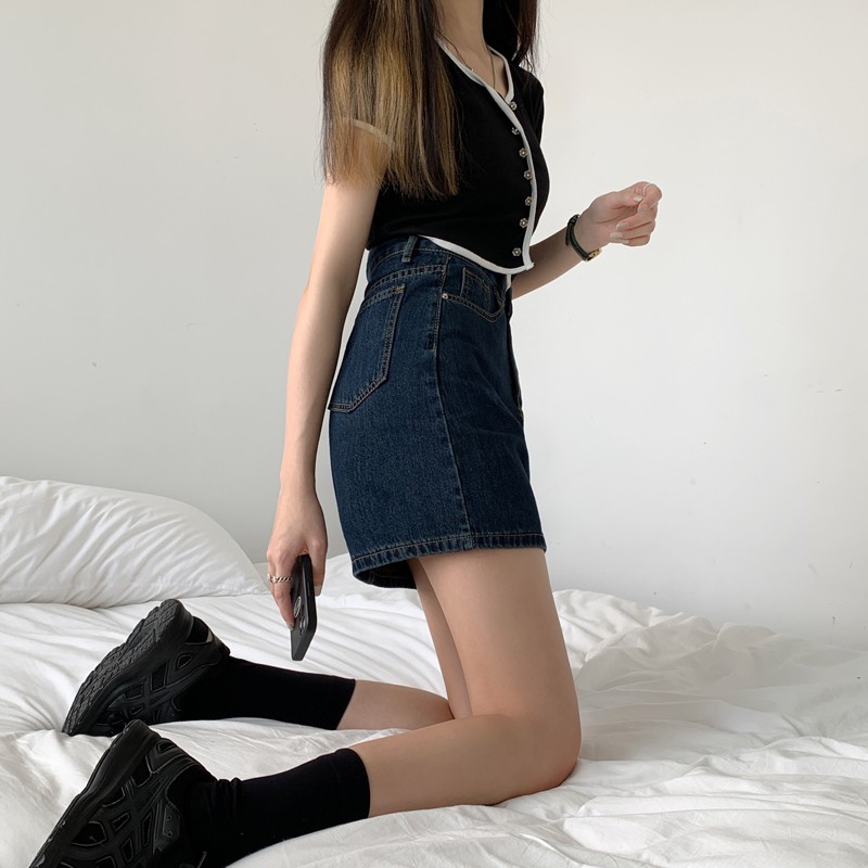 Chân Váy Jeans Chữ A Lưng Cao Thời Trang Cho Nữ | BigBuy360 - bigbuy360.vn