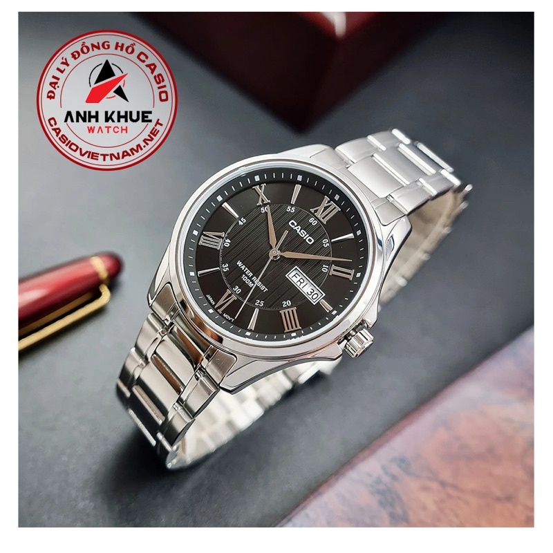 Đồng Hồ Nam Casio MTP-1384D-1AVDF Dây Kim Loại - Mặt Số La Mã