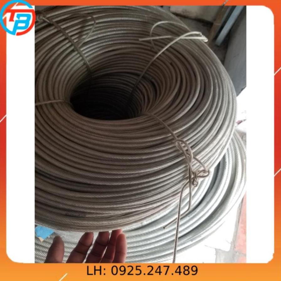 Cáp Thép Bọc nhựa 10mm (bán lẻ theo mét) số lượng bạn chọn tương ứng với số mét bạn mua.Chịu lực tốt,chống rỉ sét.