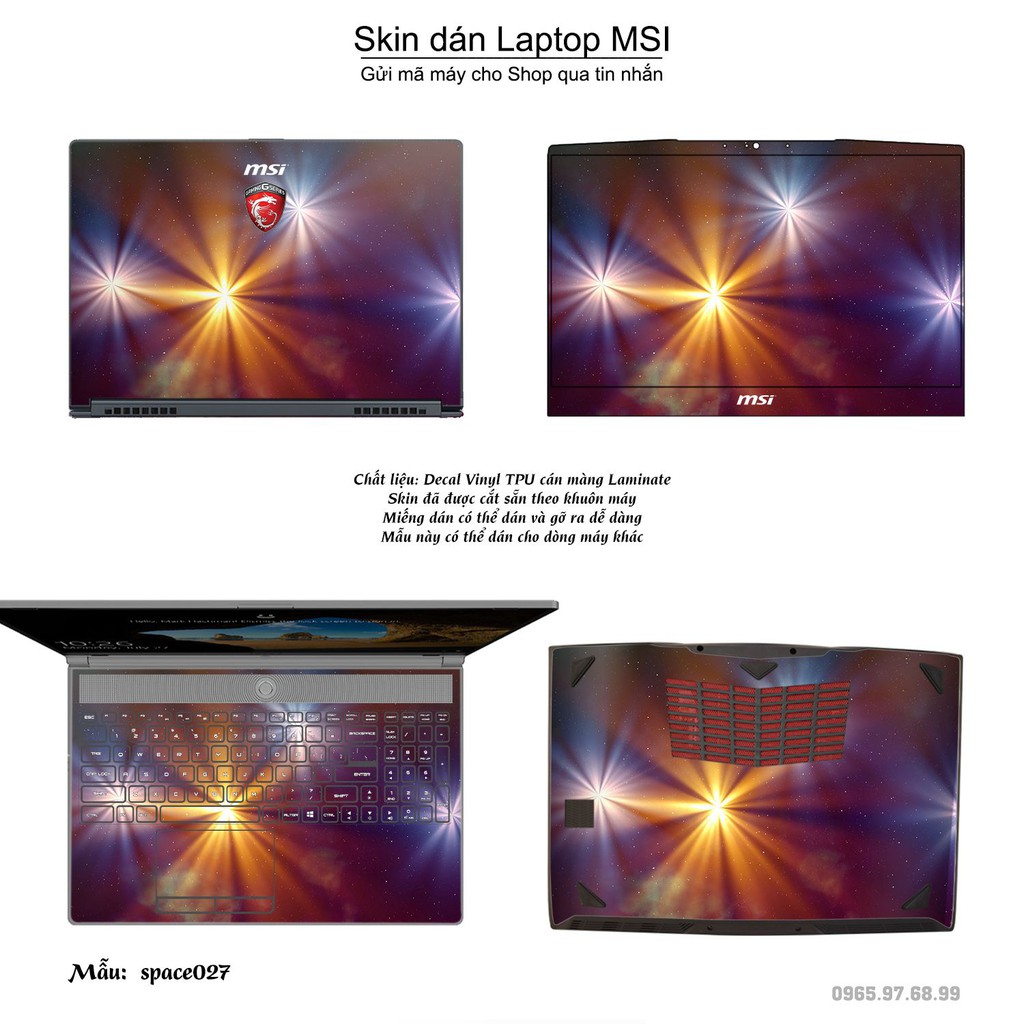 Skin dán Laptop MSI in hình không gian _nhiều mẫu 5 (inbox mã máy cho Shop)