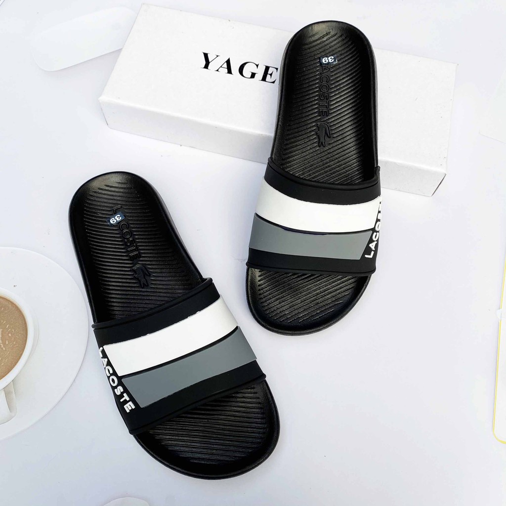 Dép nam thời trang LACOSTE ViDu 21124 màu đen chống nắng chống nước