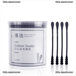 Set 200 Bông Cotton 2 Đầu Màu Đen Sử Dụng Một Lần Tiện Lợi