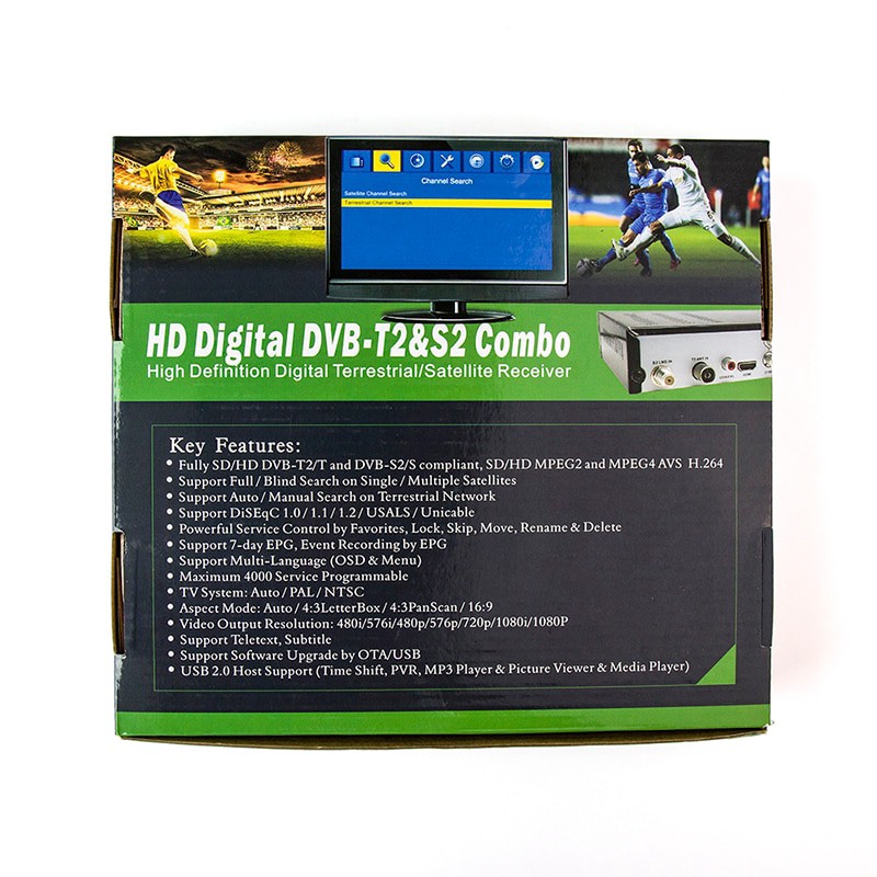 Đầu thu sóng vệ tinh 2 trong 1 DVB S2 HD 1080P chất lượng cao