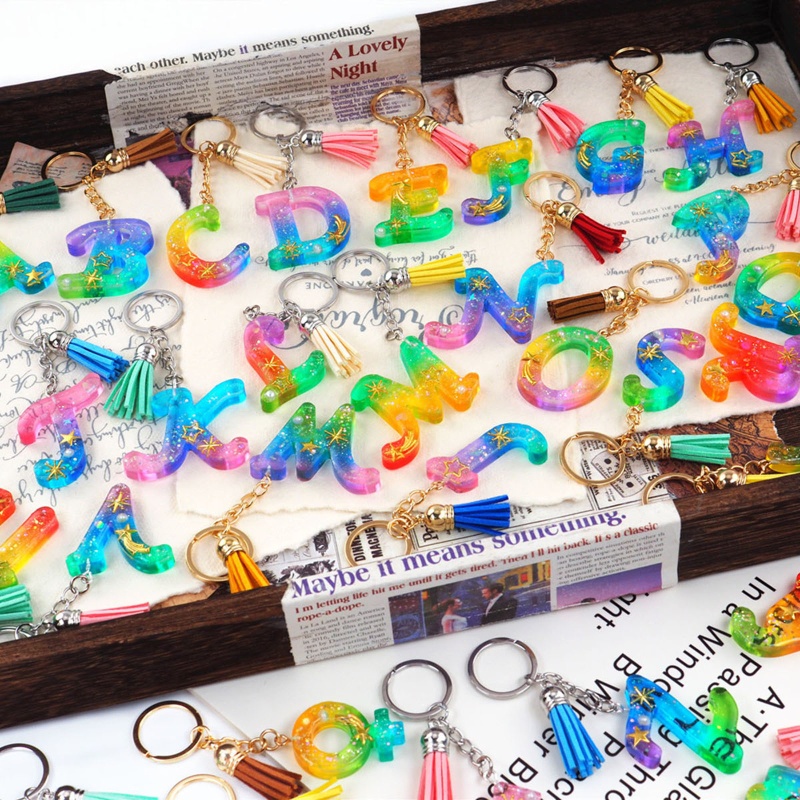 Bộ Khuôn Làm Mặt Dây Chuyền Hình Chữ Cái Tiếng Anh Bằng Resin