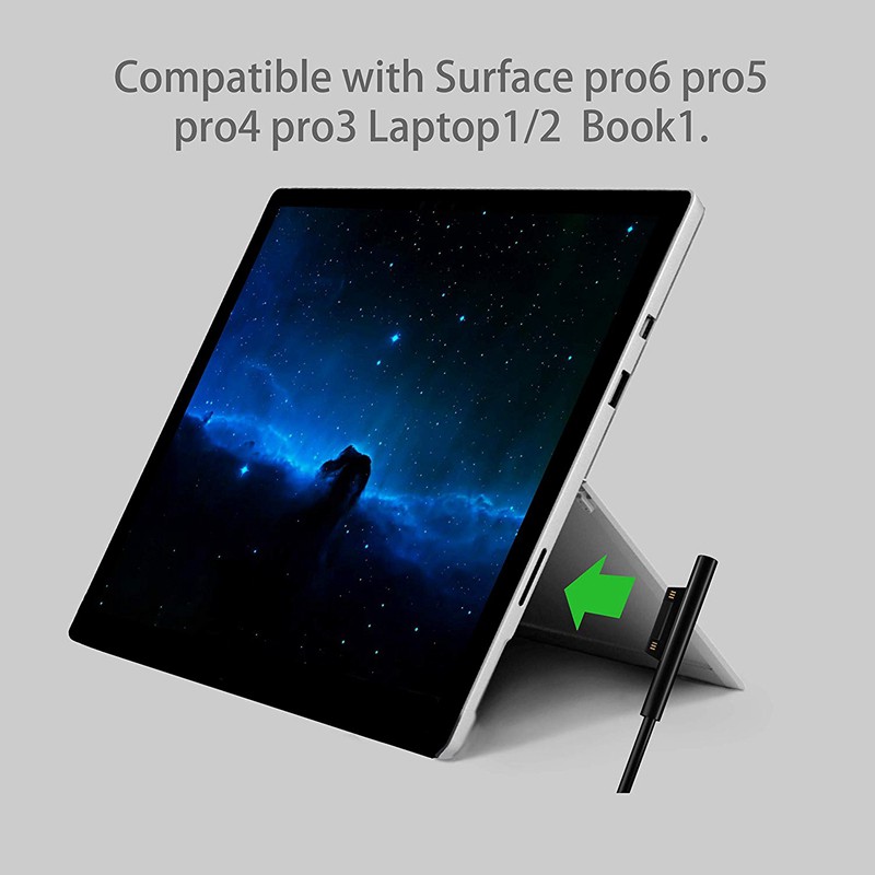 Dây Cáp Sạc Usb-C 0.2m Cho Máy Tính Bảng Surface Pro 6 / 5 / 4 / 3 Surface Laptop 1 / 2, 45w 15v Pd