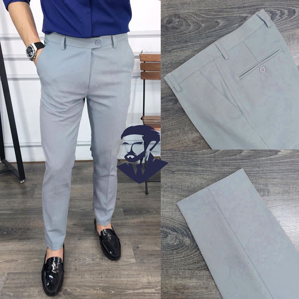 Quần âu xám phong cach han quốc