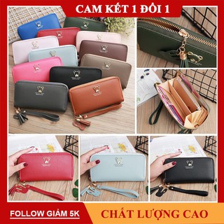 Ví nữ cầm tay. ví nữ dài có dây kéo sành điệu. ví cầm tay nữ 4 màu thanh lịch, nhã nhặn, thời trang.vigauyoung