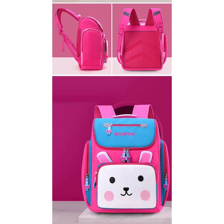 [Size 40- Kehong] Balo đi học tiểu học cấp 1 cấp 2, cặp sách siêu nhẹ hình hộp chống gù lưng bé gái bé trai -Balo cho bé