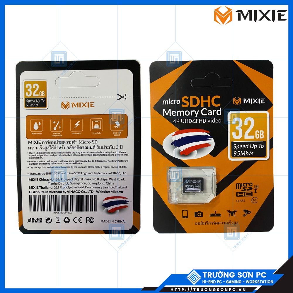 Thẻ Nhớ MIXIE 32GB Strontium Micro SDHC Memory Card 4K UHD&amp;FHD Video Class 10 | Speed Up To 95Mb/s