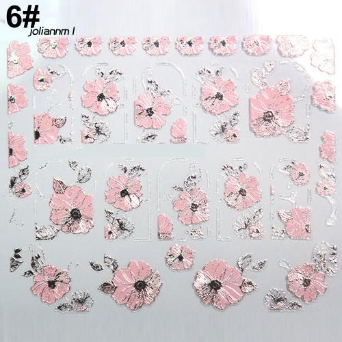 Miếng Dán Trang Trí Móng Tay Họa Tiết Hoa 3D Xinh Xắn