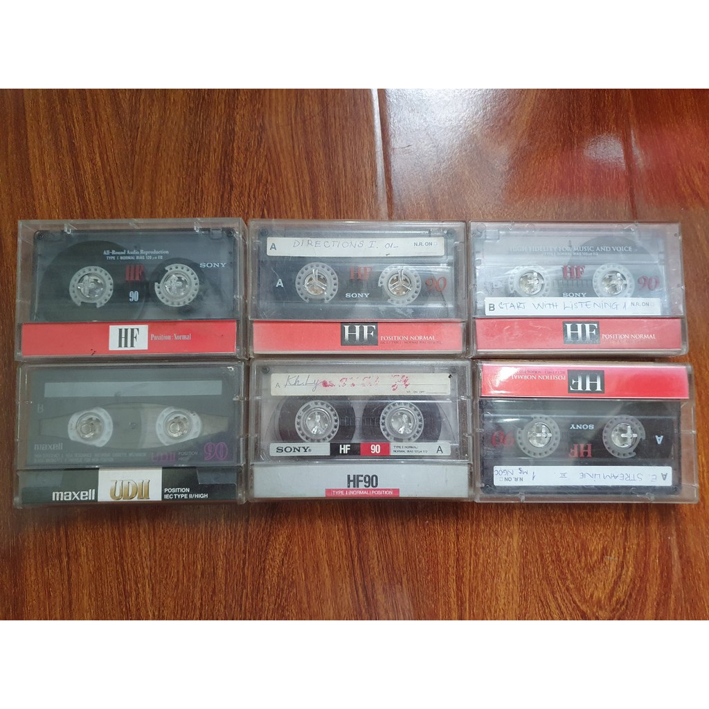 Combo 3 Băng Cassette Cũ 1 Nước Các Hãng Có Thể Thâu Lại Được, Băng Cassette Sony, Maxell, TDK, Victor