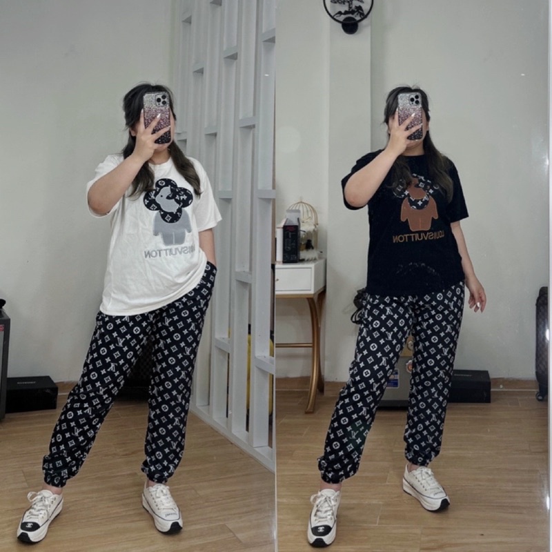 Sét bộ thể thao cộc tay quần bo gấu bigsize nữ