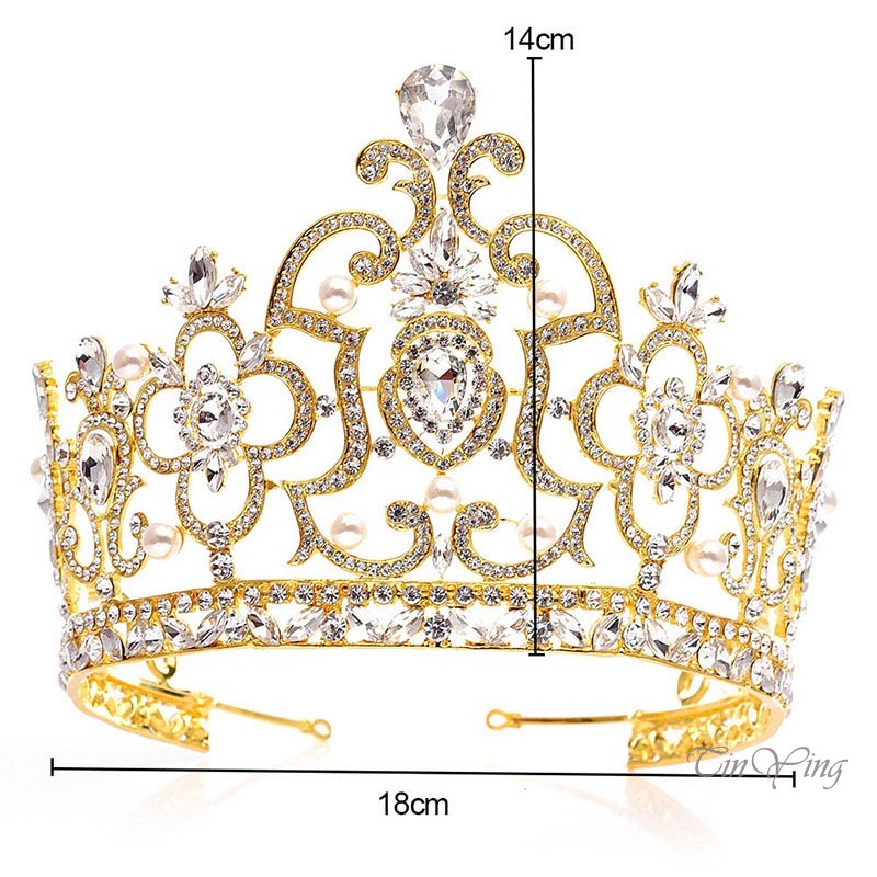 GETNOIVAS Vương Miện Đính Đá Lấp Lánh Sang Trọng Cho Cô Dâu