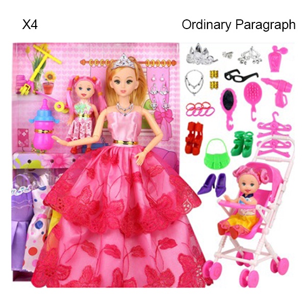 Set 58 món đồ chơi búp bê Barbie với 6 đầm và 1 đầm thay thế dành cho bé gái