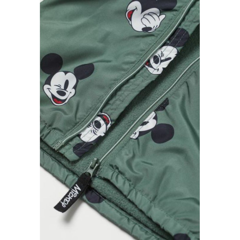 Áo gió lót nỉ Mickey xanh H.M UK Auth size 9/12 12/18 18/24