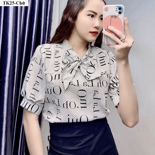 Áo sơ mi nữ kiểu cột nơ - tk25