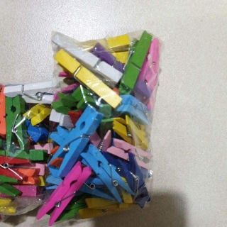 Set 10 kẹp gỗ màu treo ảnh