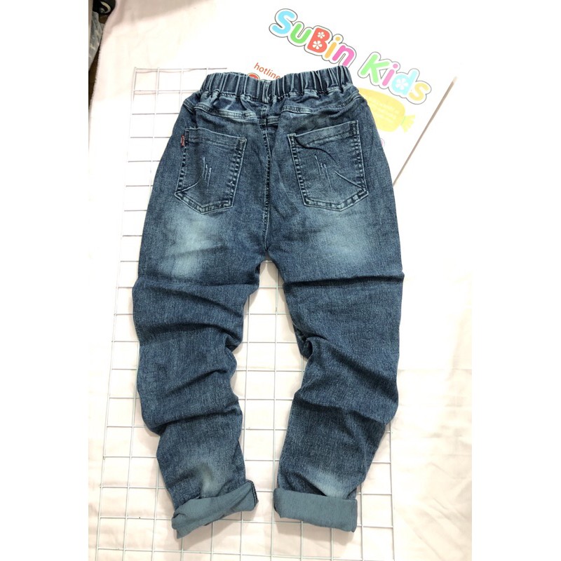 (ảnh thật) Quần bò bé trai SB9002 sz 45-60kg Quần jeans trẻ em rách vá chất lừ (hàng có sẵn, giao hỏa tốc)