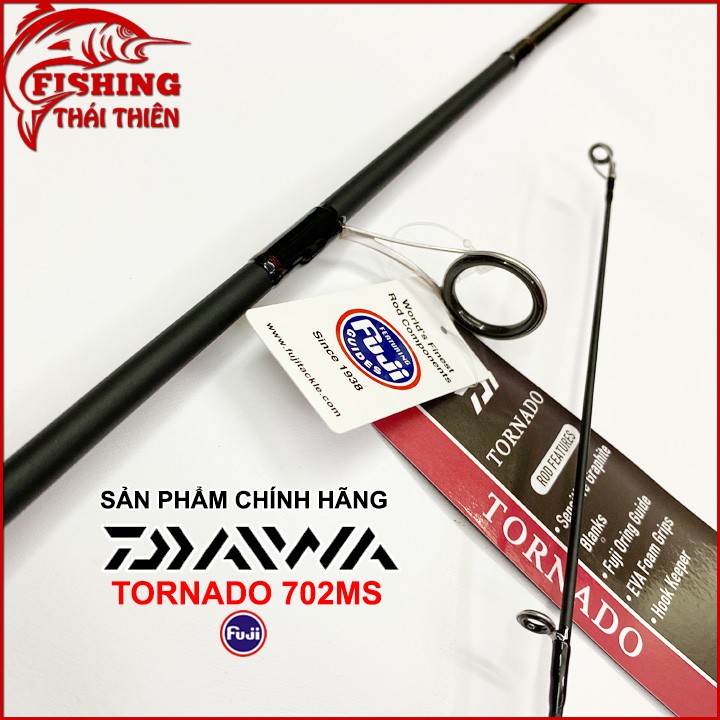 Cần câu cá Daiwa Tornado 702MS (cần máy đứng 2m1) khoen Fuji Pat Daiwa