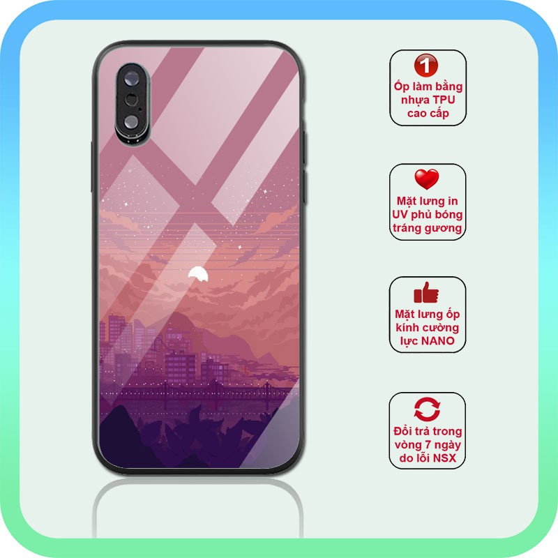 Ốp lưng iphone nhám hoàng hôn trên thành phố cực chất iphone 6s/6/7/8 plus/x/xr/xs max/11 pro max/12 promax Scenery0019