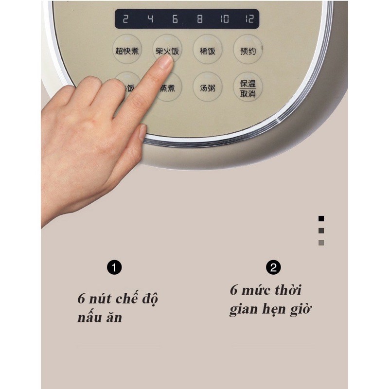 NỒI CƠM ĐIỆN ĐA NĂNG BEAR DFB-P20H1 DUNG TÍCH 2L [CMART.COM.VN]
