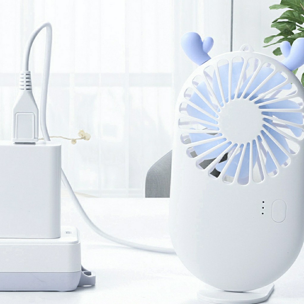 Quạt Tích Điện Mini Cầm Tay 3 Chế Độ Gió