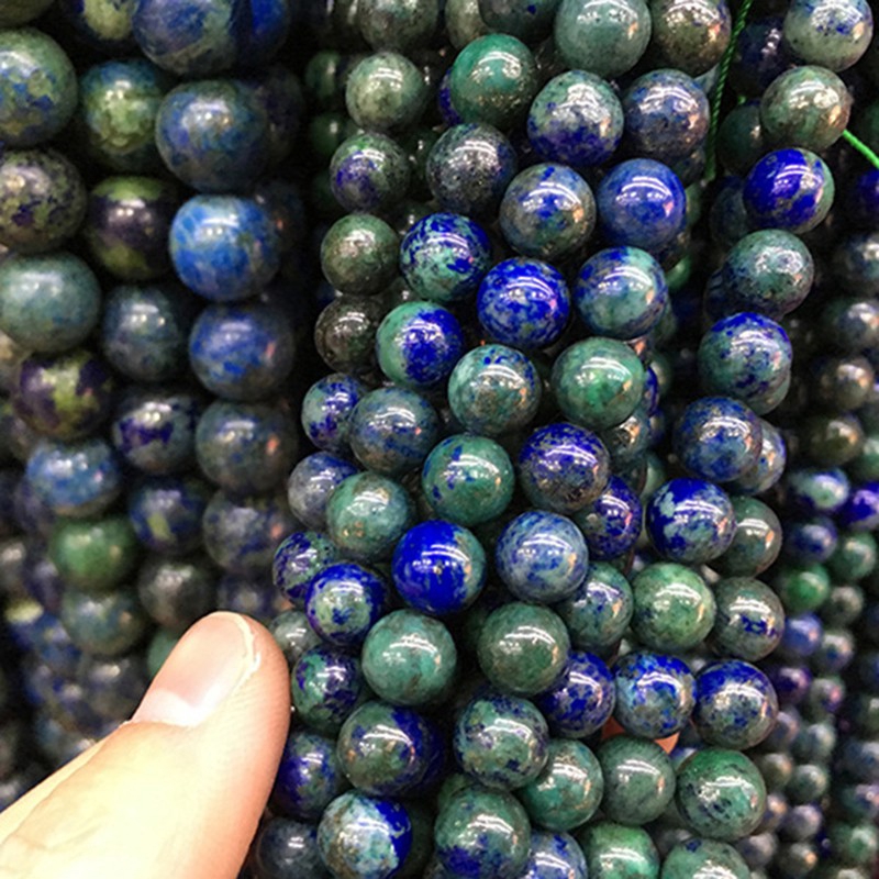 Chuỗi hạt đá ngọc lưu ly 4-12mm sang trọng màu xanh lam dáng tròn