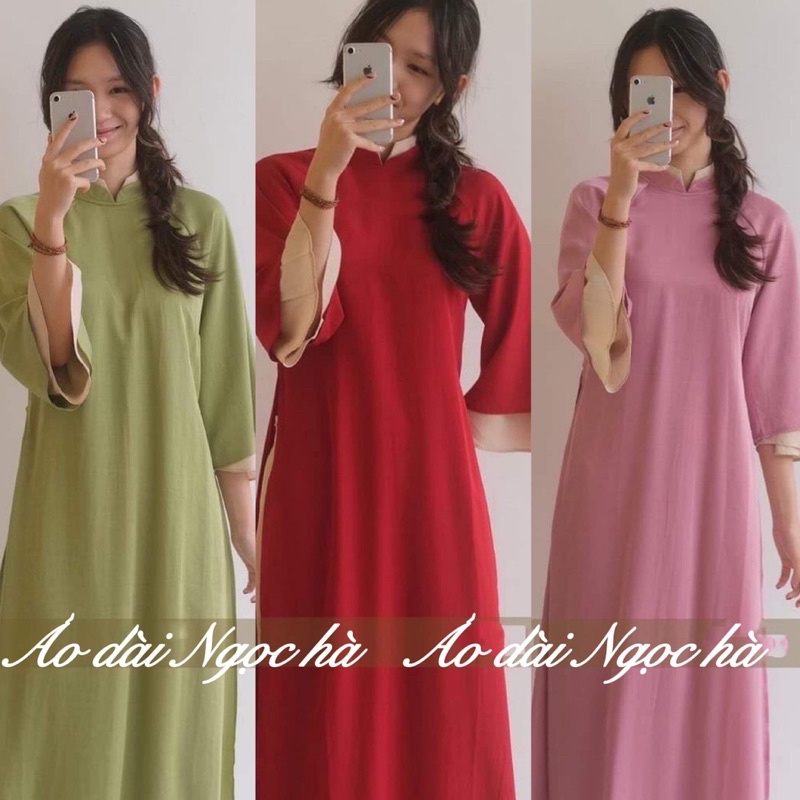 ÁO DÀI DÁNG SUÔNG TAY 2 lỚP DÁNG ĐẸP