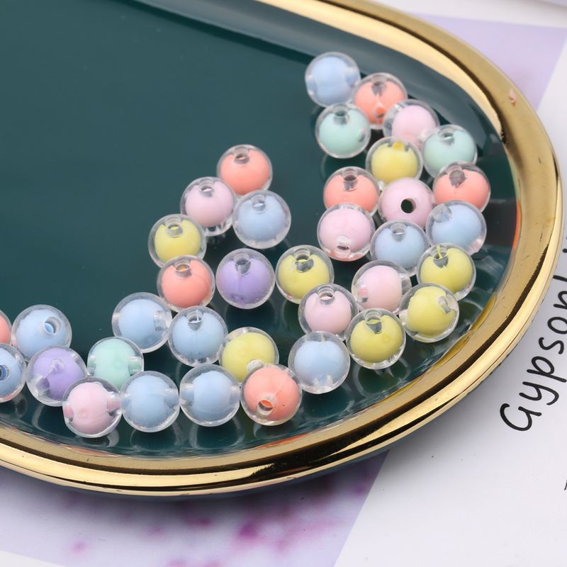 Charms Set 50 Hạt Nhựa acrylic Trong Suốt Nhiều Màu Dùng Làm Trang Sức Thủ Công