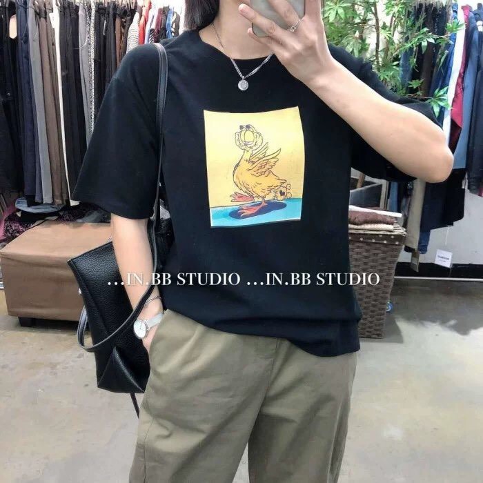 Áo thun form rộng in hình chất cotton dày dặn free size Xonxen shop mã 73