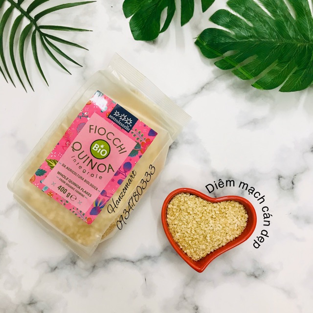 Diêm mạch quinoa nguyên cám hữu cơ cán dẹp