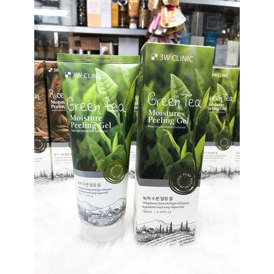 (180g) Gel tẩy tế bào chết 3W trà xanh và gạo nâu 180g dùng cho mặt và toàn thân | BigBuy360 - bigbuy360.vn