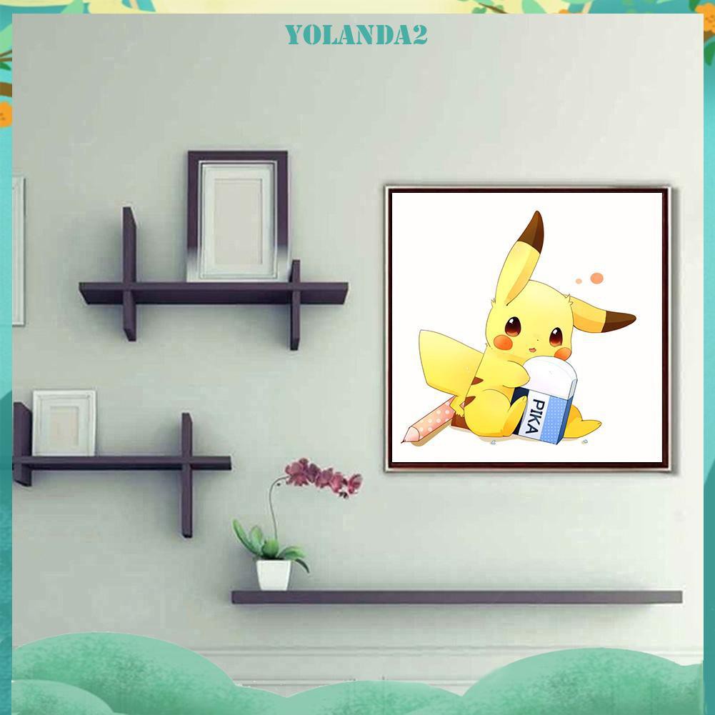 Bộ Tranh Đính Trang Trí Hình Pikachu 5d Diy