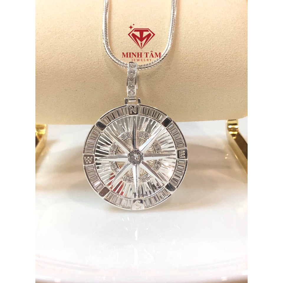 Mặt dây chuyền bạc  nam mặt la bàn ngôi sao Star chất liệu bạc ta-Minh Tâm Jewelry