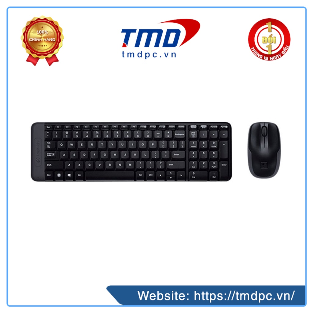 Bộ bàn phím chuột không dây Logitech MK220 Wireless (USB/đen) - bảo hành 12 tháng