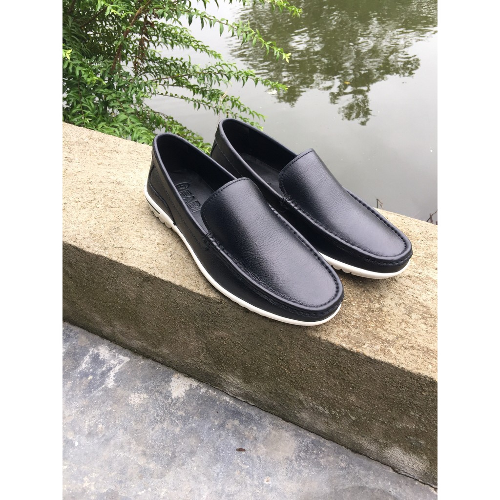 ( Thanh lý lẻ size 38+39) Giày Lười Da Bò Đế Thể Thao phối quần jean (2HB - 09)