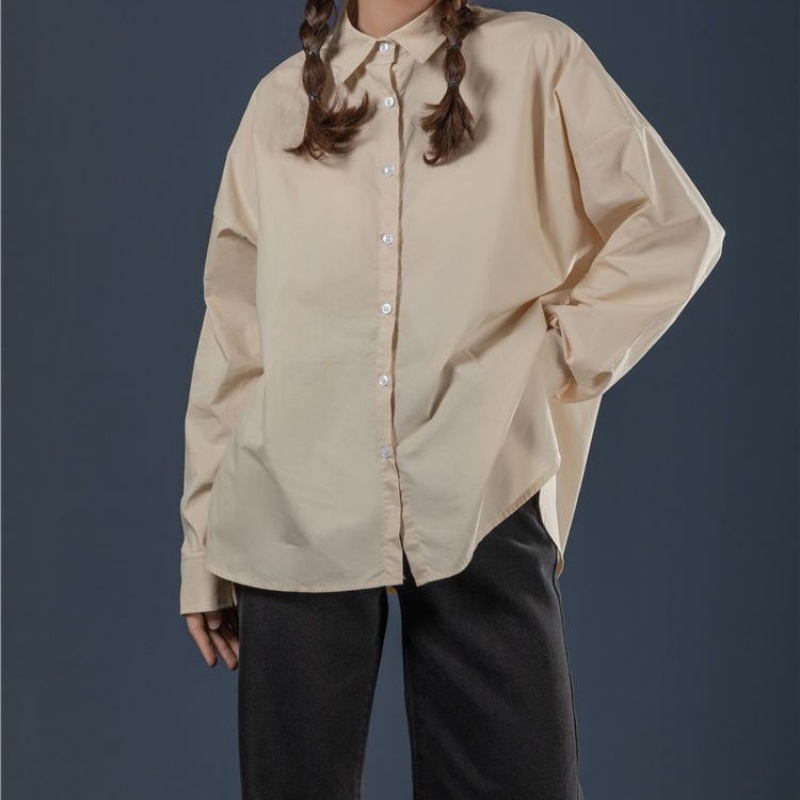 Áo Sơ Mi Dài Tay Dáng Rộng Phong Cách Hàn Quốc Thời Trang Xuân Thu Mới Cho Nữ