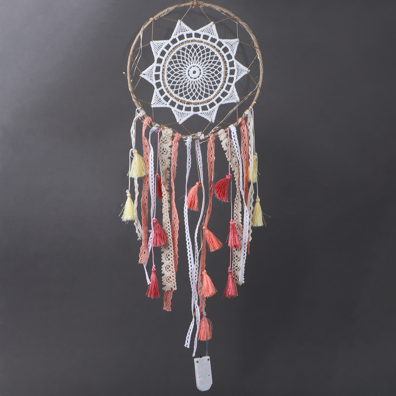 Dreamcatcher Có Đèn Led Phối Tua Rua Phong Cách Boho Thời Trang Trang Trí Phòng Ngủ / Làm Quà Tặng