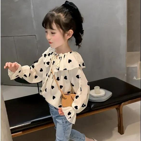 Áo Sơ Mi Chiffon Tay Dài Thời Trang Xuân Thu Cho Bé Gái