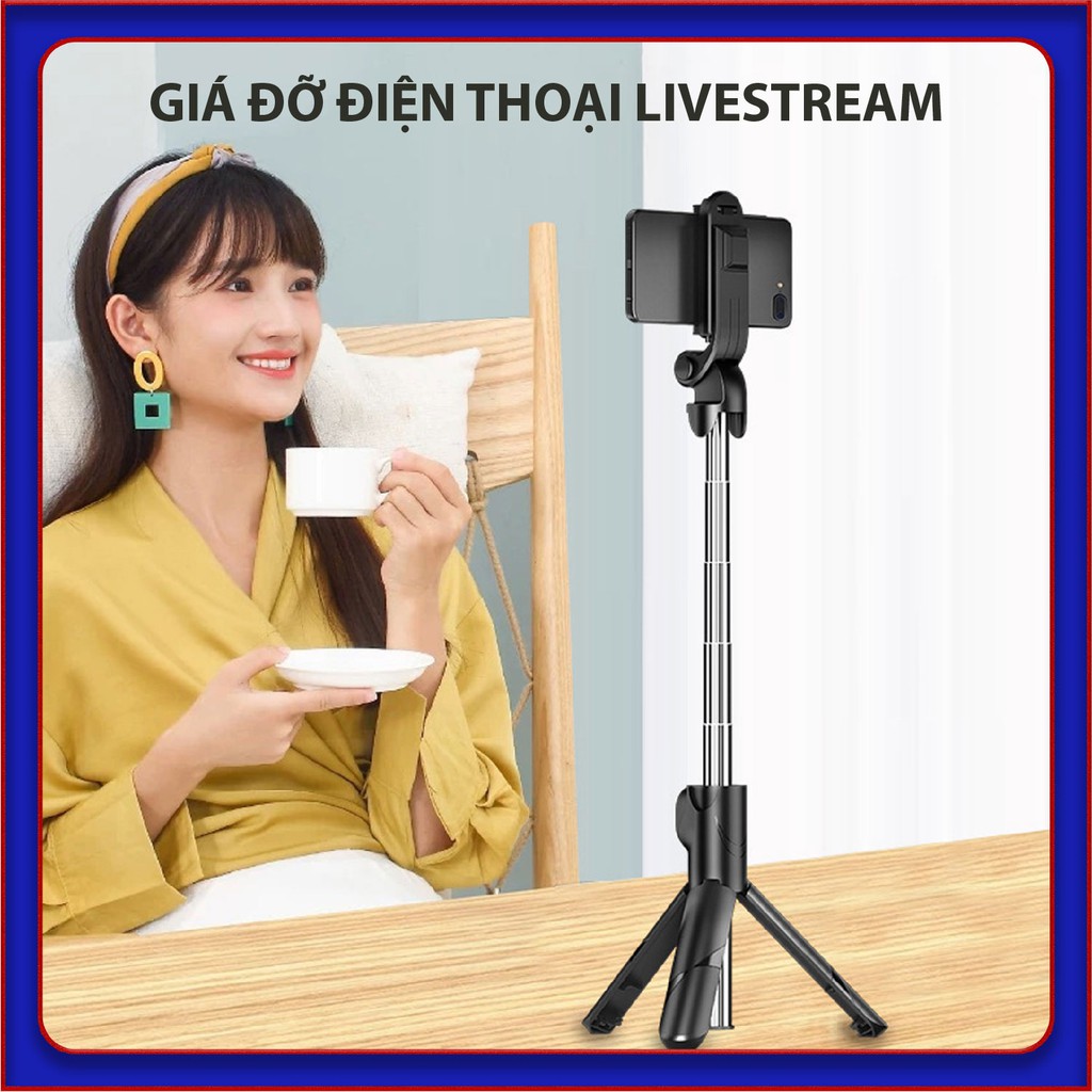 Gậy Chụp Ảnh Tự Sướng Bluetooth 3 Chân Đa Năng Chụp Hình Selfie Cao Cấp Tripod Có Remote Điều khiển Từ Xa XT-02