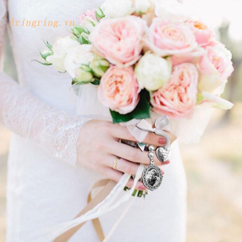 Arin Bó Hoa Cưới Quyến Rũ Hình Bầu Dục Thiên Thần Bầu Dục Quyến Rũ Kỷ Niệm Chữ You Are Always on My Heart Charm