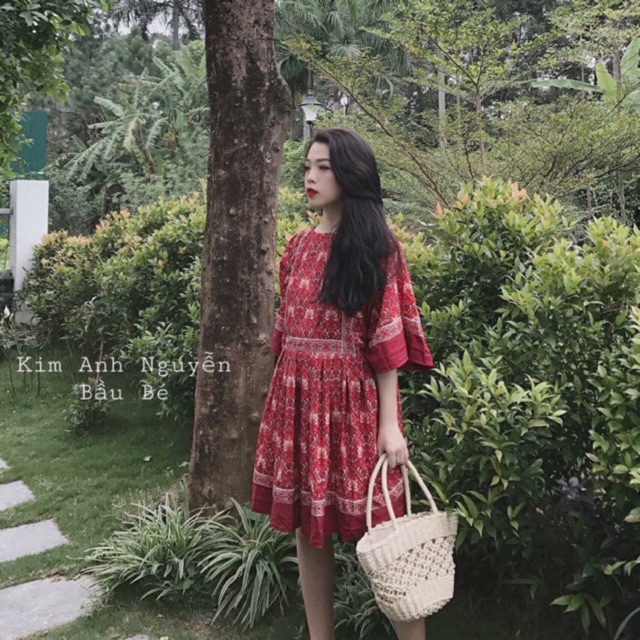Váy đỏ thổ cẩm l1
