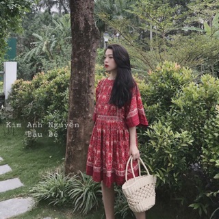 Váy đỏ thổ cẩm l1