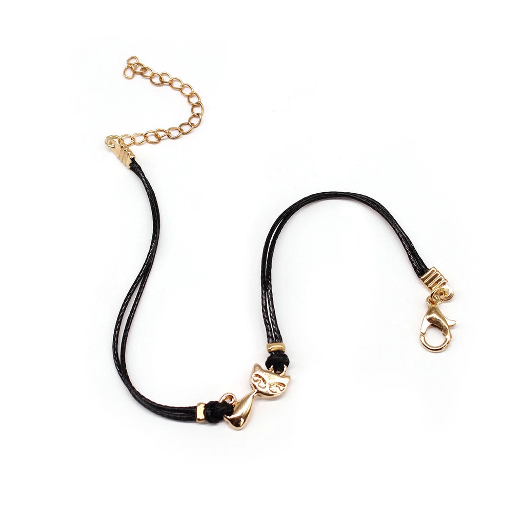 Vòng Tay Hình Chú Mèo Bằng Hợp Kim Đơn Giản Cho Nam Nữ