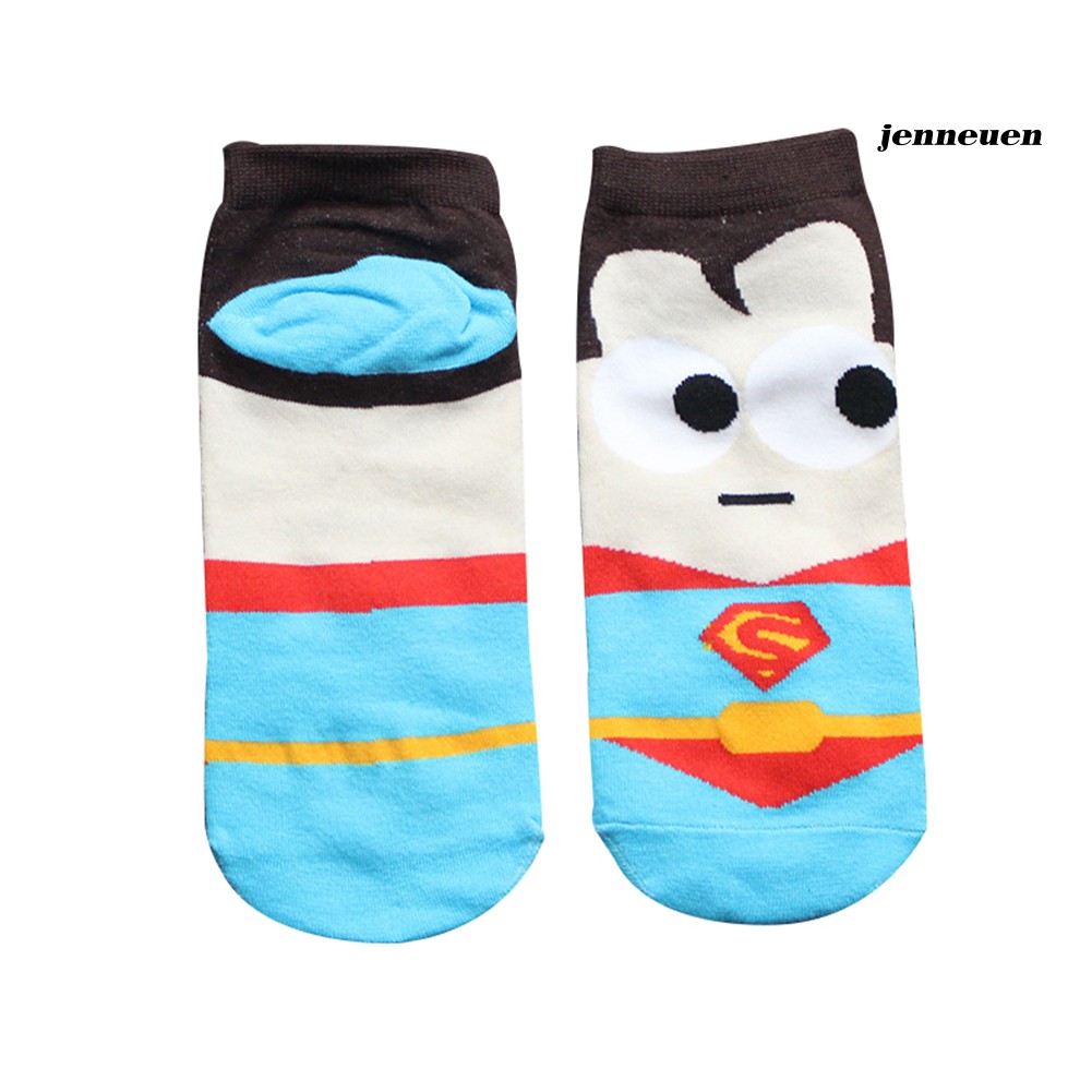 Tất Cotton Cổ Cao Ngang Mắt Cá Chân In Họa Tiết Siêu Anh Hùng